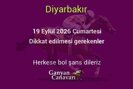 19 Eylül 2026 Cumartesi Diyarbakır yarışlarında dikkat edilmesi gerekenler