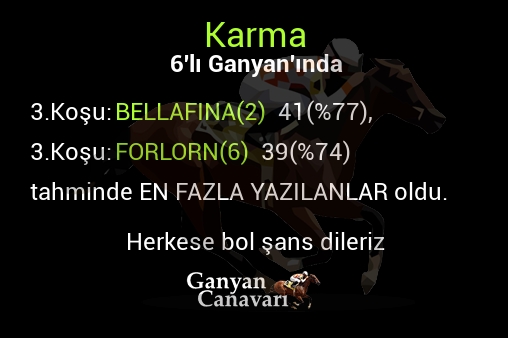 Karma Altılı Ganyanında; En fazla yazılanlar belli oldu