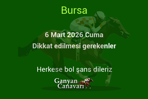 6 Mart 2026 Cuma Bursa yarışlarında dikkat edilmesi gerekenler