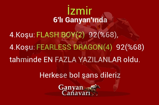 İzmir Altılı Ganyanında; En fazla yazılanlar belli oldu