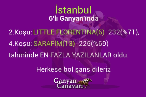 İstanbul Altılı Ganyanında; En fazla yazılanlar belli oldu