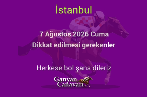 7 Ağustos 2026 Cuma İstanbul yarışlarında dikkat edilmesi gerekenler