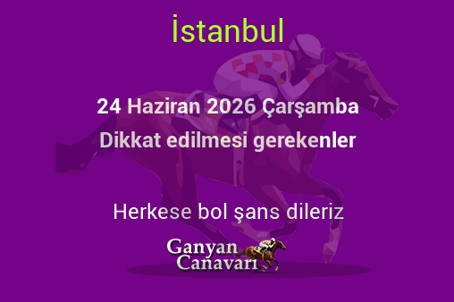24 Haziran 2026 Çarşamba İstanbul yarışlarında dikkat edilmesi gerekenler