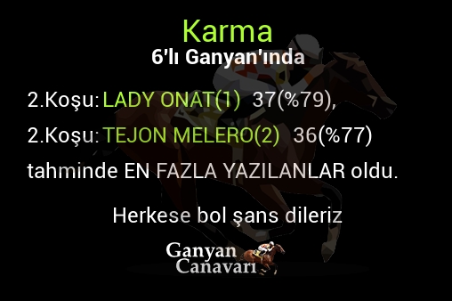 Karma Altılı Ganyanında; En fazla yazılanlar belli oldu