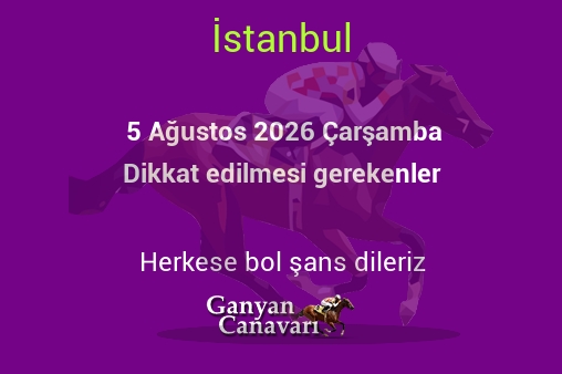 5 Ağustos 2026 Çarşamba İstanbul yarışlarında dikkat edilmesi gerekenler
