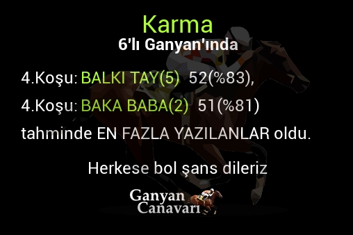 Karma Altılı Ganyanında; En fazla yazılanlar belli oldu