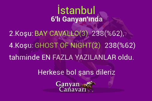 İstanbul Altılı Ganyanında; En fazla yazılanlar belli oldu