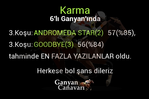 Karma Altılı Ganyanında; En fazla yazılanlar belli oldu