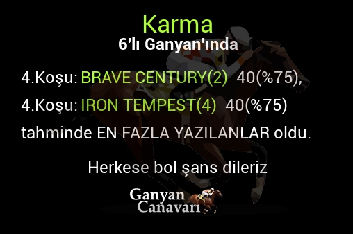 Karma Altılı Ganyanında; En fazla yazılanlar belli oldu