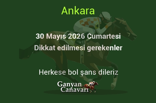 30 Mayıs 2026 Cumartesi Ankara yarışlarında dikkat edilmesi gerekenler
