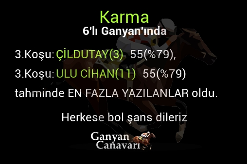 Karma Altılı Ganyanında; En fazla yazılanlar belli oldu