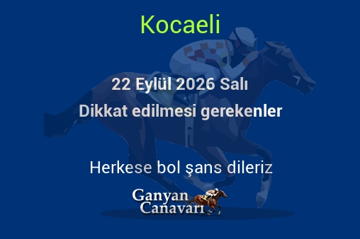 22 Eylül 2026 Salı Kocaeli yarışlarında dikkat edilmesi gerekenler
