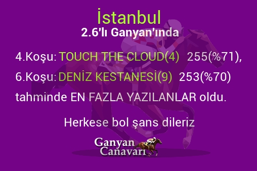 İstanbul 2.Altılı Ganyanında; En fazla yazılanlar belli oldu