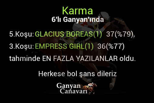 Karma Altılı Ganyanında; En fazla yazılanlar belli oldu