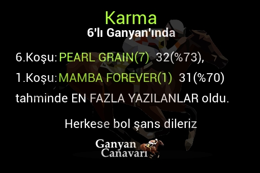 Karma Altılı Ganyanında; En fazla yazılanlar belli oldu