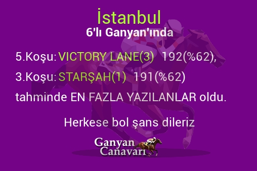 İstanbul Altılı Ganyanında; En fazla yazılanlar belli oldu