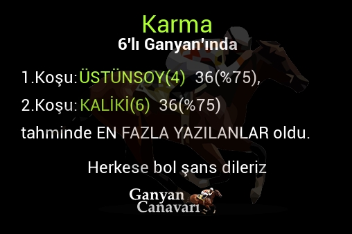 Karma Altılı Ganyanında; En fazla yazılanlar belli oldu
