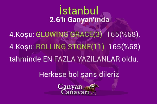 İstanbul 2.Altılı Ganyanında; En fazla yazılanlar belli oldu