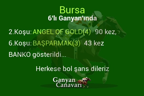 Bursa Altılı Ganyanında; Bankolar belli oldu.