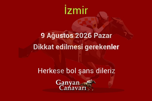9 Ağustos 2026 Pazar İzmir yarışlarında dikkat edilmesi gerekenler
