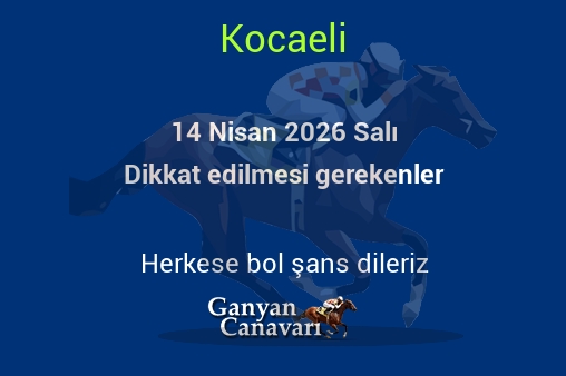 14 Nisan 2026 Salı Kocaeli yarışlarında dikkat edilmesi gerekenler