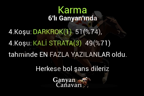 Karma Altılı Ganyanında; En fazla yazılanlar belli oldu