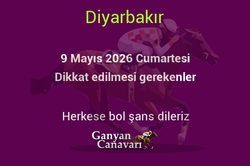 9 Mayıs 2026 Cumartesi Diyarbakır yarışlarında dikkat edilmesi gerekenler