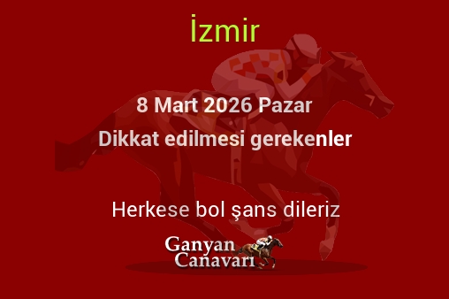 8 Mart 2026 Pazar İzmir yarışlarında dikkat edilmesi gerekenler