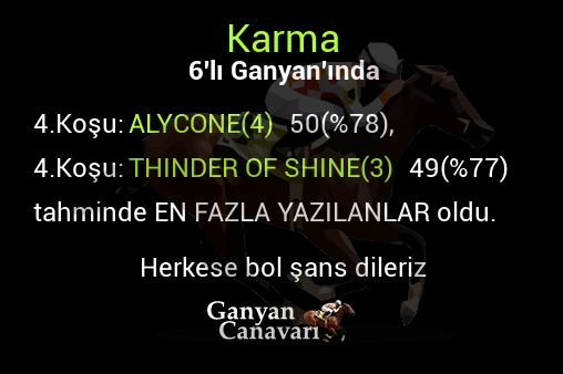Karma Altılı Ganyanında; En fazla yazılanlar belli oldu