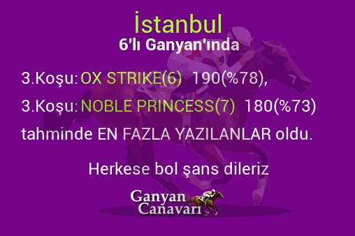 İstanbul Altılı Ganyanında; En fazla yazılanlar belli oldu