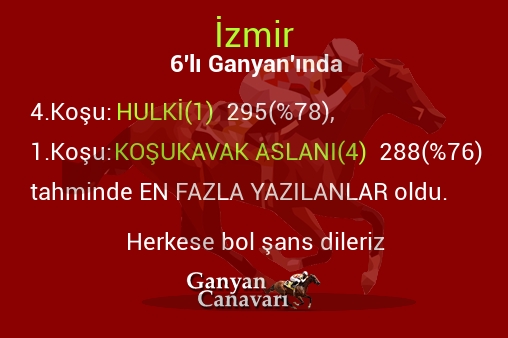İzmir Altılı Ganyanında; En fazla yazılanlar belli oldu